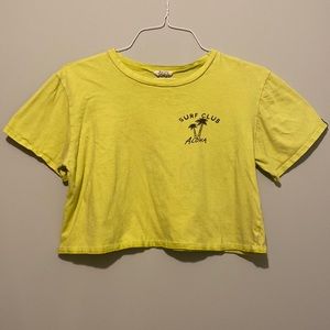 Local Lab Surf Club Skeleton Yellow Crop Top (Size M)